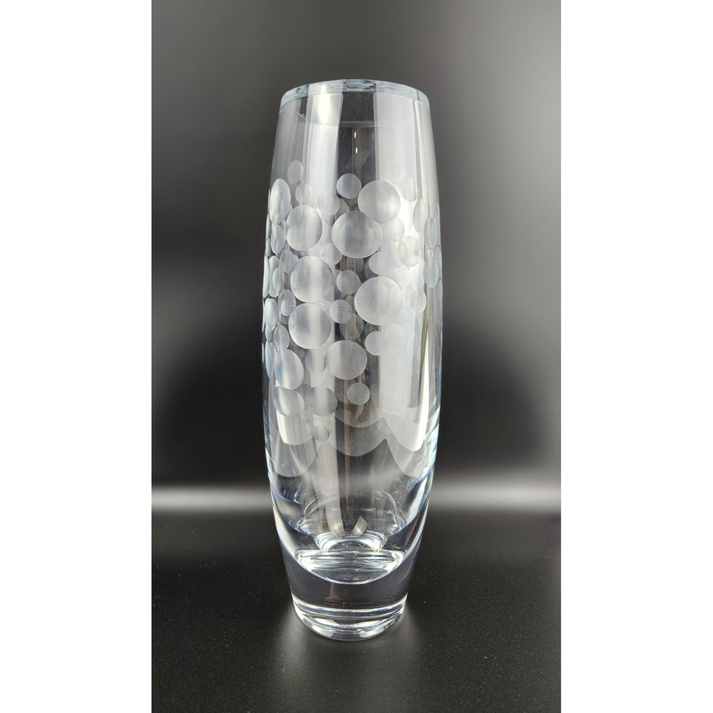 Bohemia Crystal Vase‎ Inverted Bubbles Czech Republic Original Box Elegant! - Picture 2 of 15